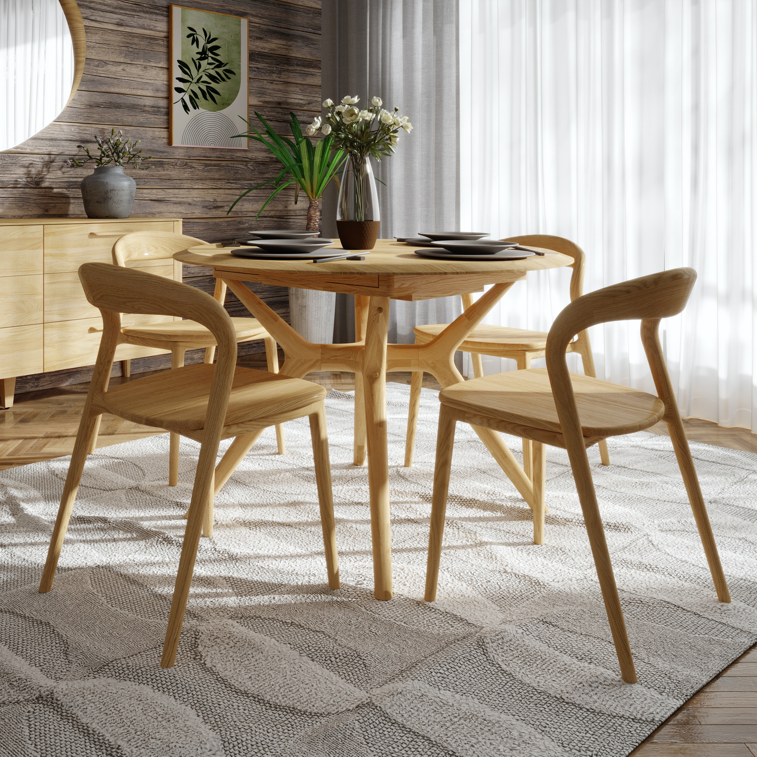 Стол обеденный «Кармен Round» L1000-1290 х B1000 х Н750mm